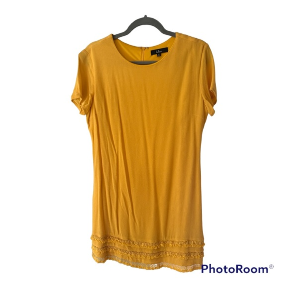 EUC Lulu’s Buenos Aires Golden‎ Yellow Shift Dress size M
